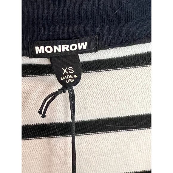 Monrow Striped Long Sleeve Polo Collar Mini Dress NWT - Size XS - Picture 5 of 6